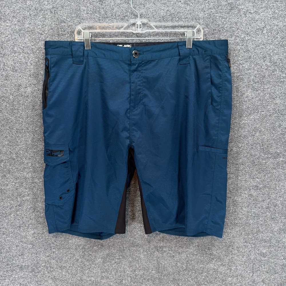 Pelagic Fishing Shorts Mens 40 Blue Dri-Flex Ripstop Cargo Performance Hybrid